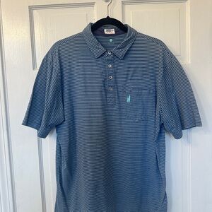 Johnnie-O Blue Striped Men's Polo Shirt (Large)
